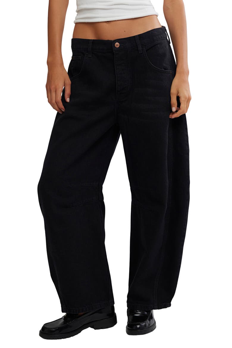 Good Luck Mid Rise Barrel Leg Jeans, Main, color, SOUNDWAVE