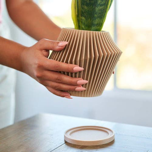 WOODLAND PULSE WOODLAND PULSE DISC MODERN PLANT POT PLANTER