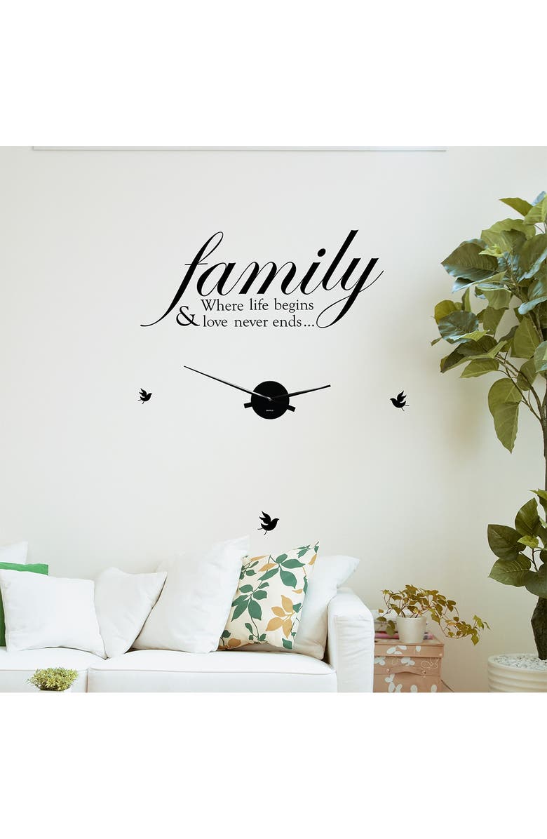 WALPLUS Family Life Quote Wall Clock, Alternate, color, 