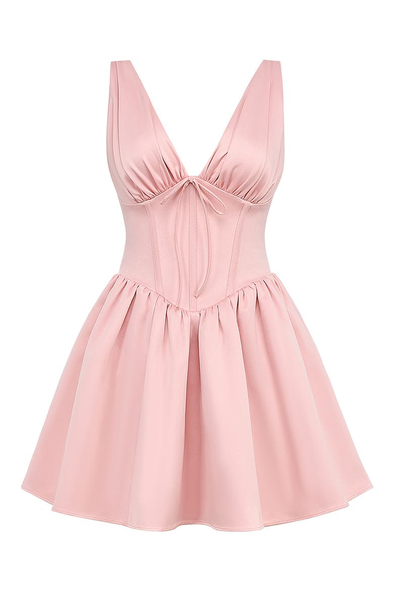 Emmeliette Satin Minidress, Alternate, color, POWDER PINK