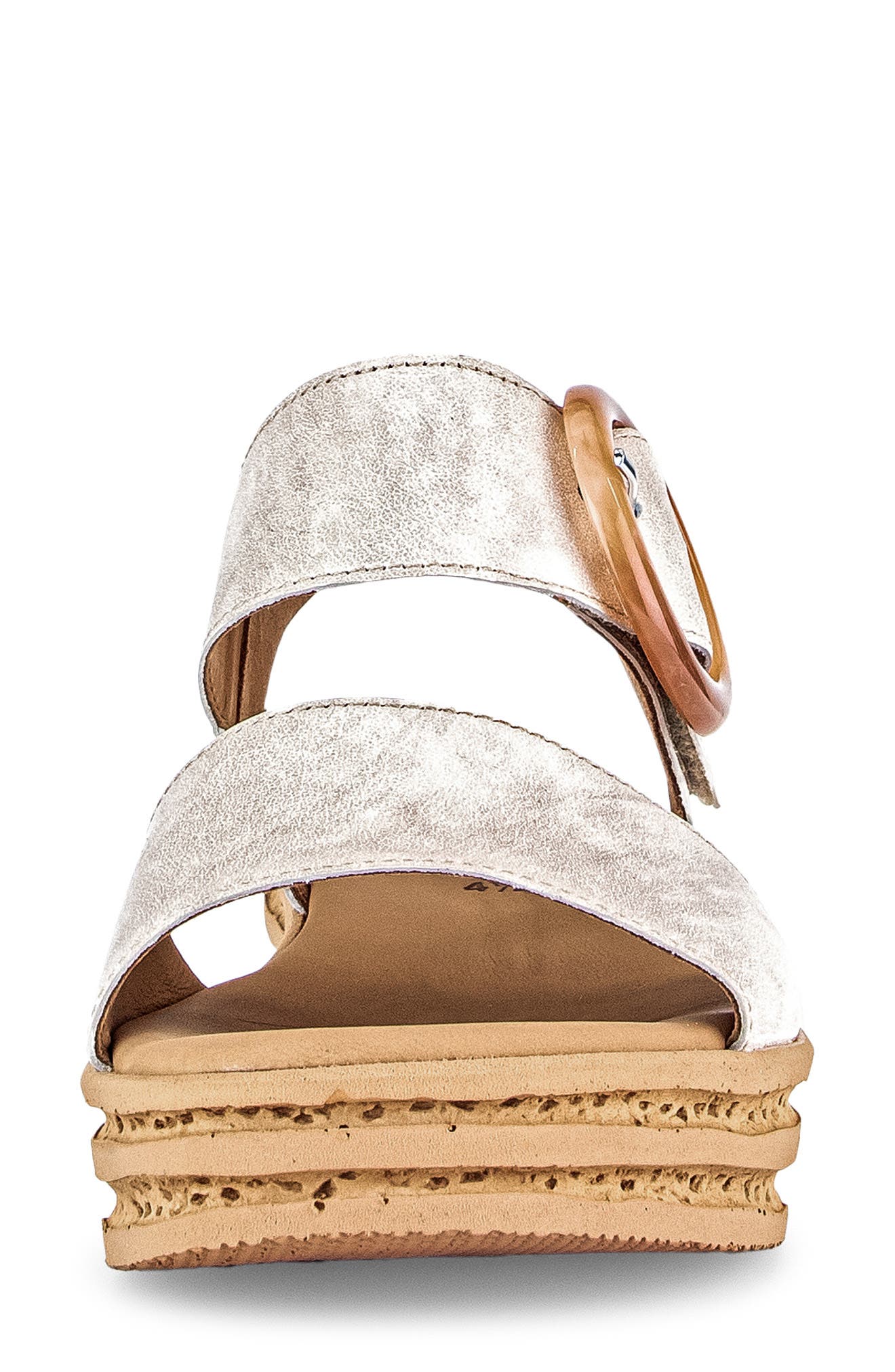 Gabor Ankle Strap Platform Wedge Sandal, Alternate, color, Puder