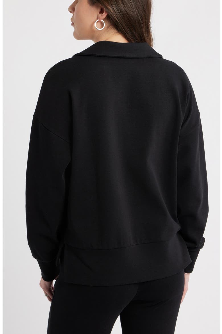 Half Zip Sweatshirt, Alternate, color, BLACK