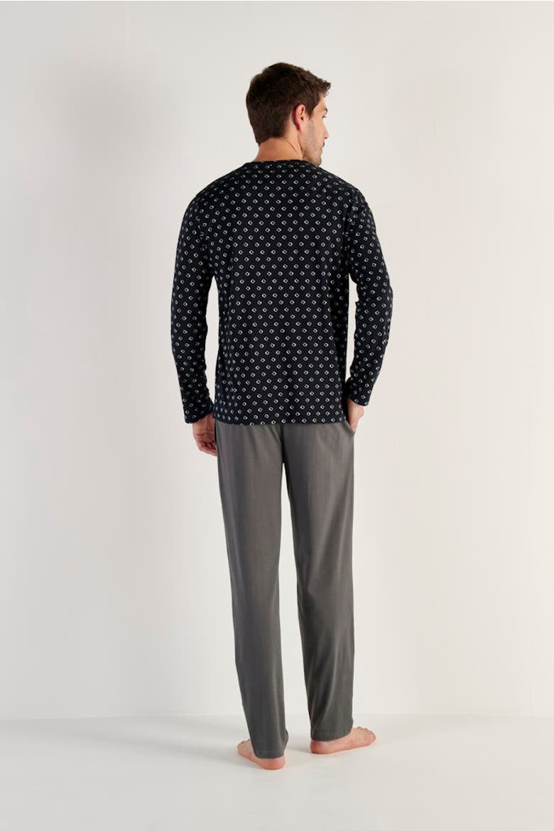 Duane Long Sleepwear, Alternate, color, Black Print