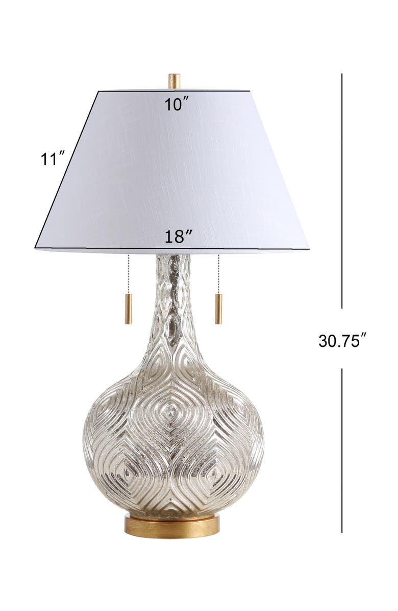 JONATHAN Y Highland 30.75" Gourd Glass LED Table Lamp, Mercury Silver/Gold, Alternate, color, Mercury Silver/Gold