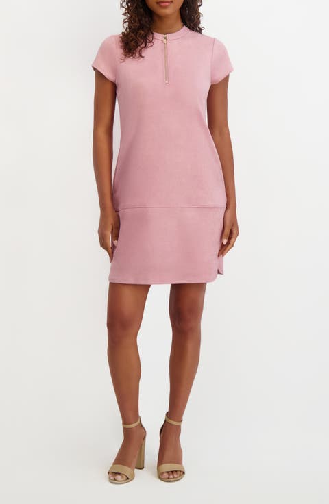 Faux Suede Shirtdress