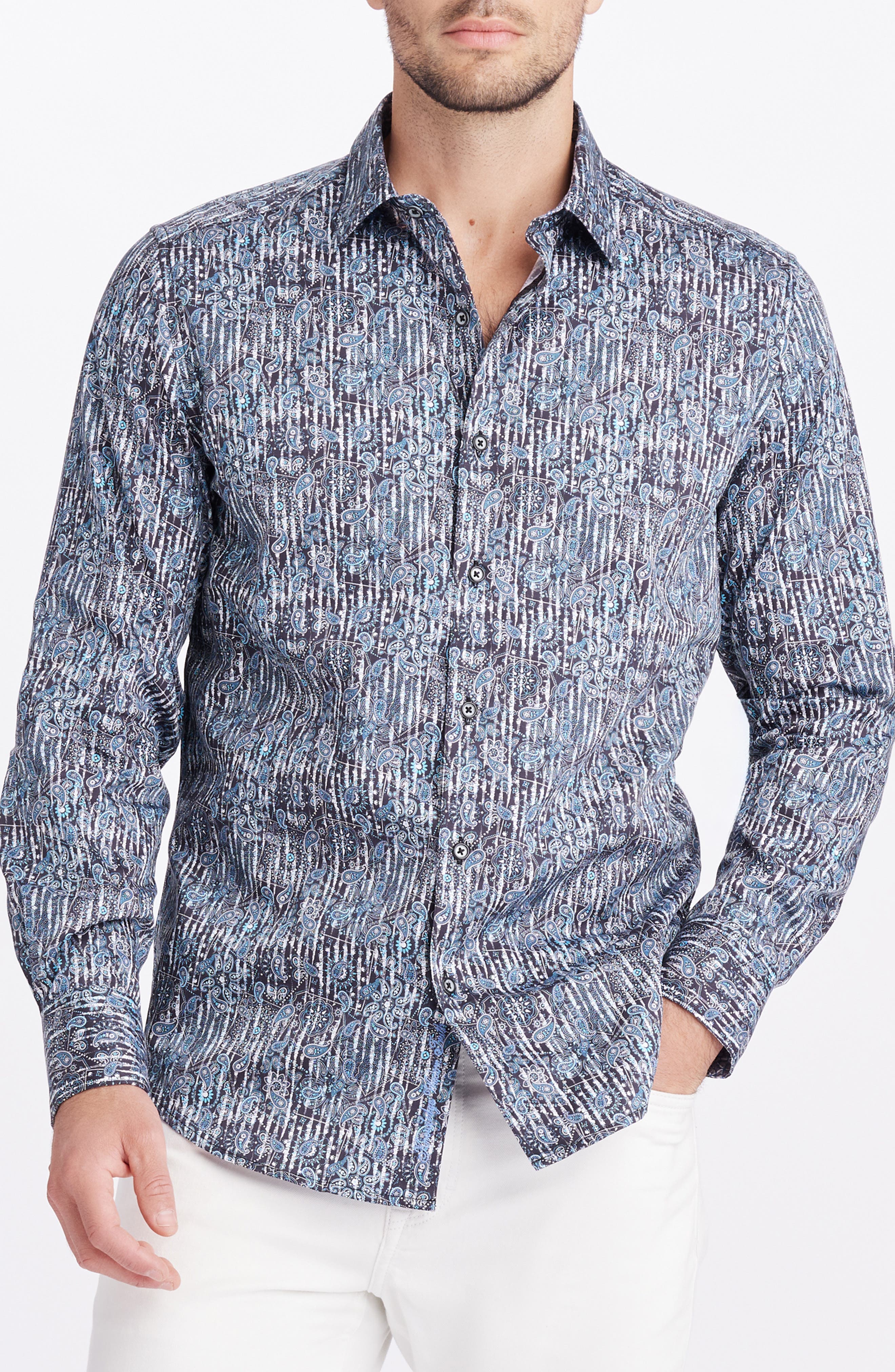 Egton Print Long Sleeve Button Up Shirt