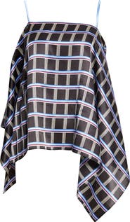 EENK Check Slip Drape Silk & Cotton Top