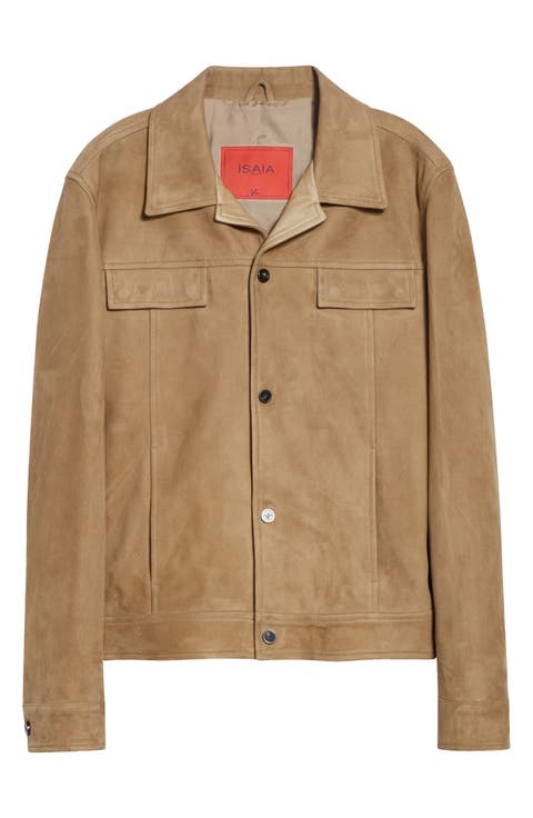 Amelio Aqua Lambskin Suede Jacket