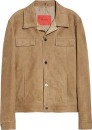 ISAIA Amelio Aqua Lambskin Suede Jacket