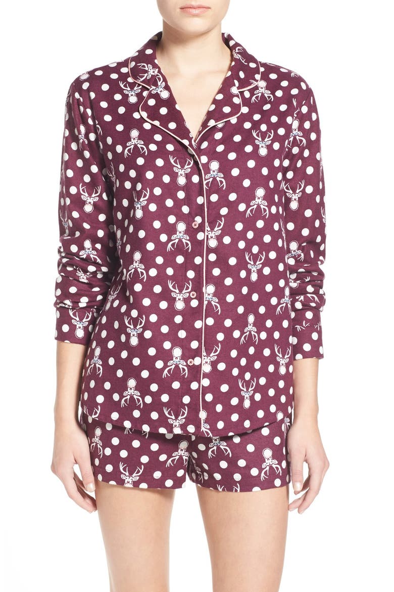 Print Short Pajamas, Main, color, PURPLE NECTAR HIPSTER DOT