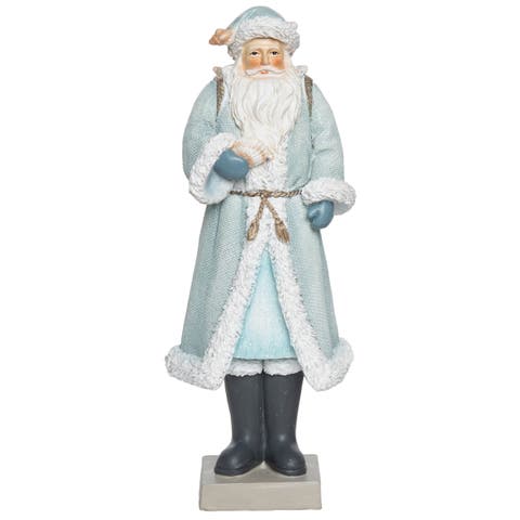 Resin Multicolored Christmas Coastal Santa Decor