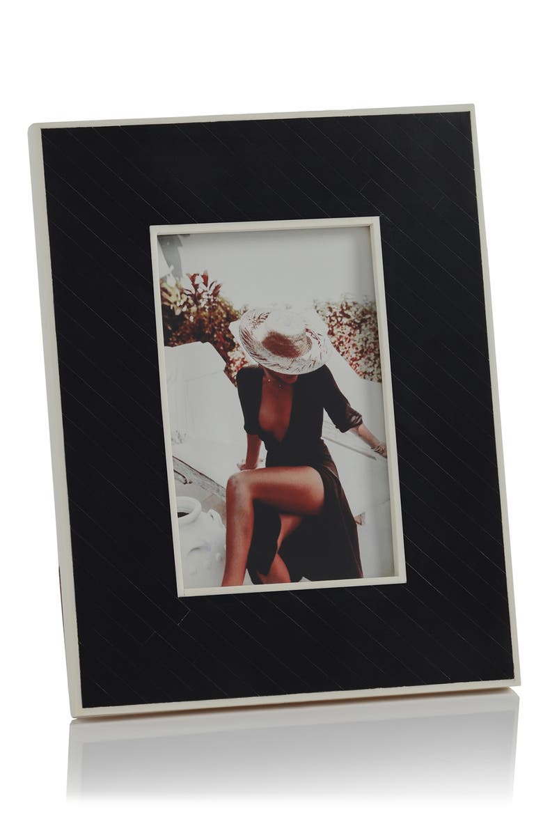 Zodax Inlay Design 6.75" x 8.75" Photo Frame, Main, color, White/ Black