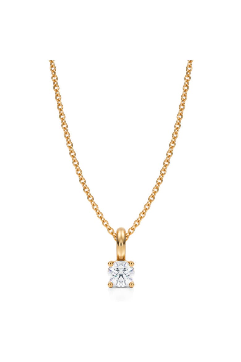 Round Solitaire Lab Diamond 4-Prong Necklace 14K Yellow Gold, Main, color, Yellow Gold