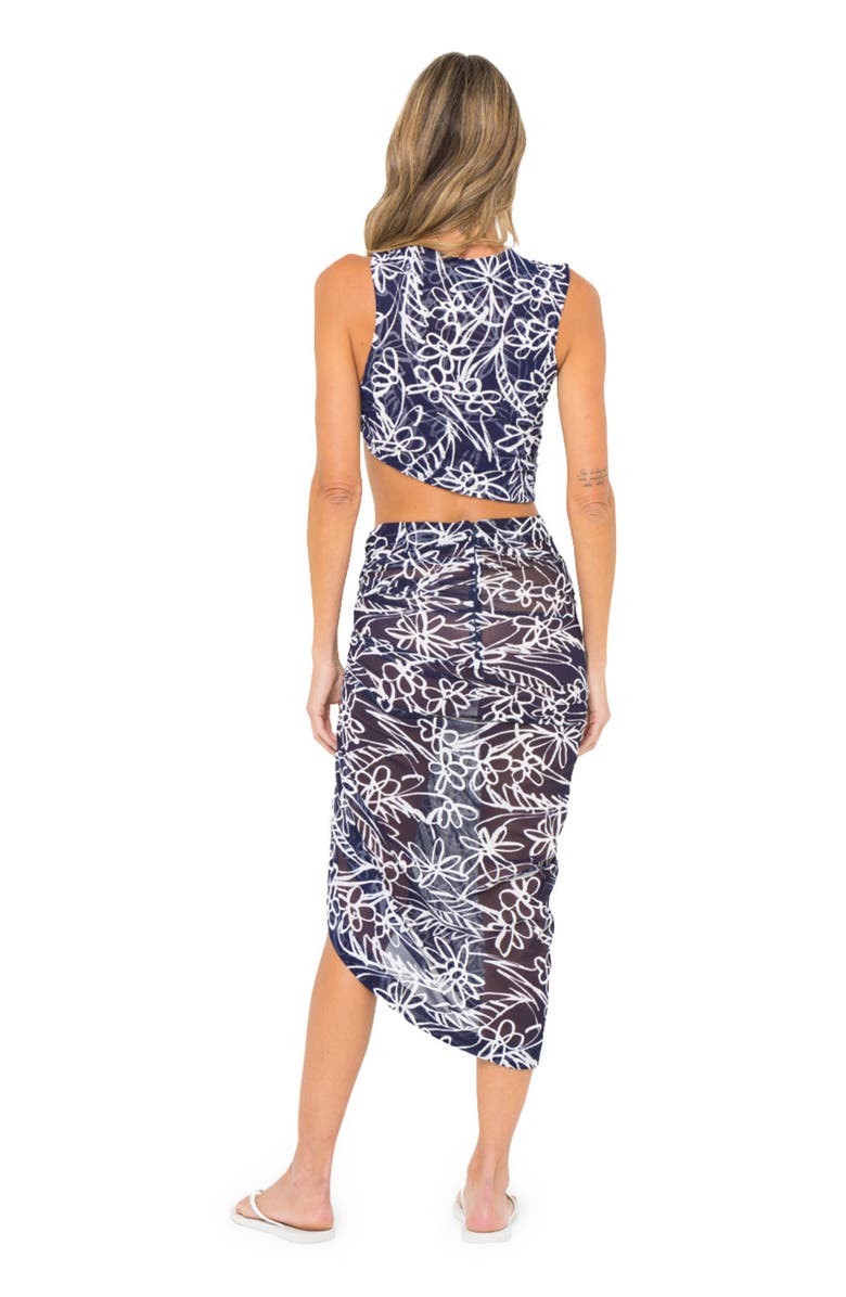 JBQ Scorpio Skirt, Alternate, color, Navy/White Floral