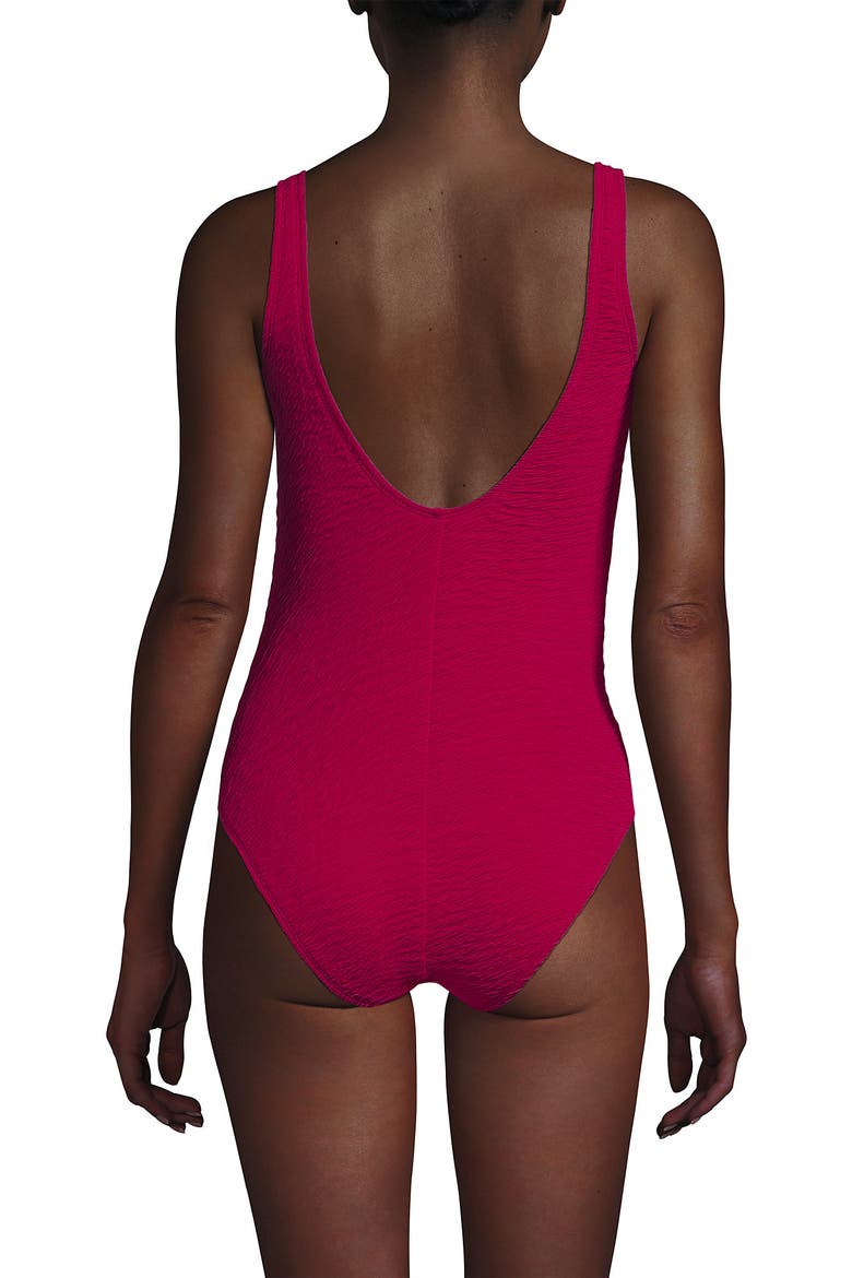 Womens Boucle Square Neck Scoop Back One Piece Swimsuit, Alternate, color, Raspberry Sorbet