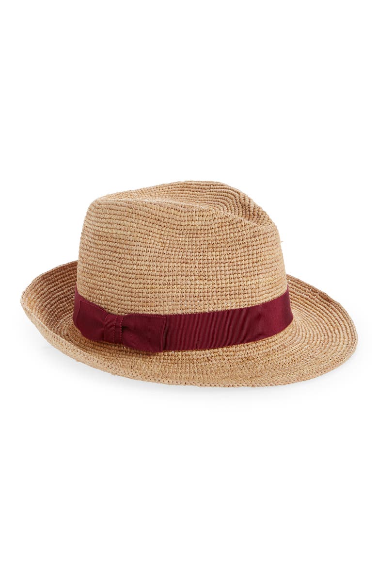Raffia Fedora, Main, color, FRAPPE/ ORCHID