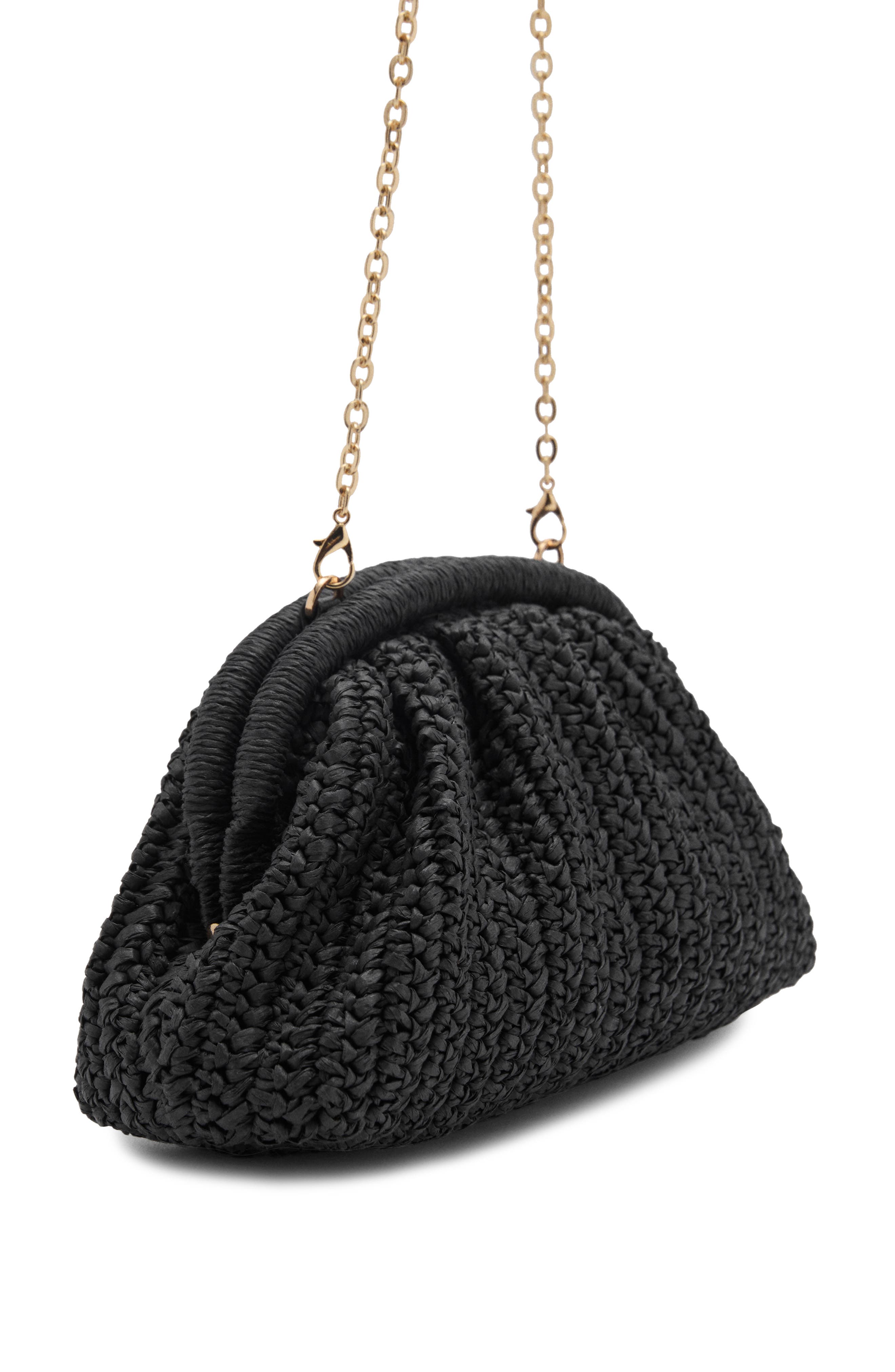 MANGO Natural Fiber Clutch Bag with Removable Chain Strap, Alternate, color, 