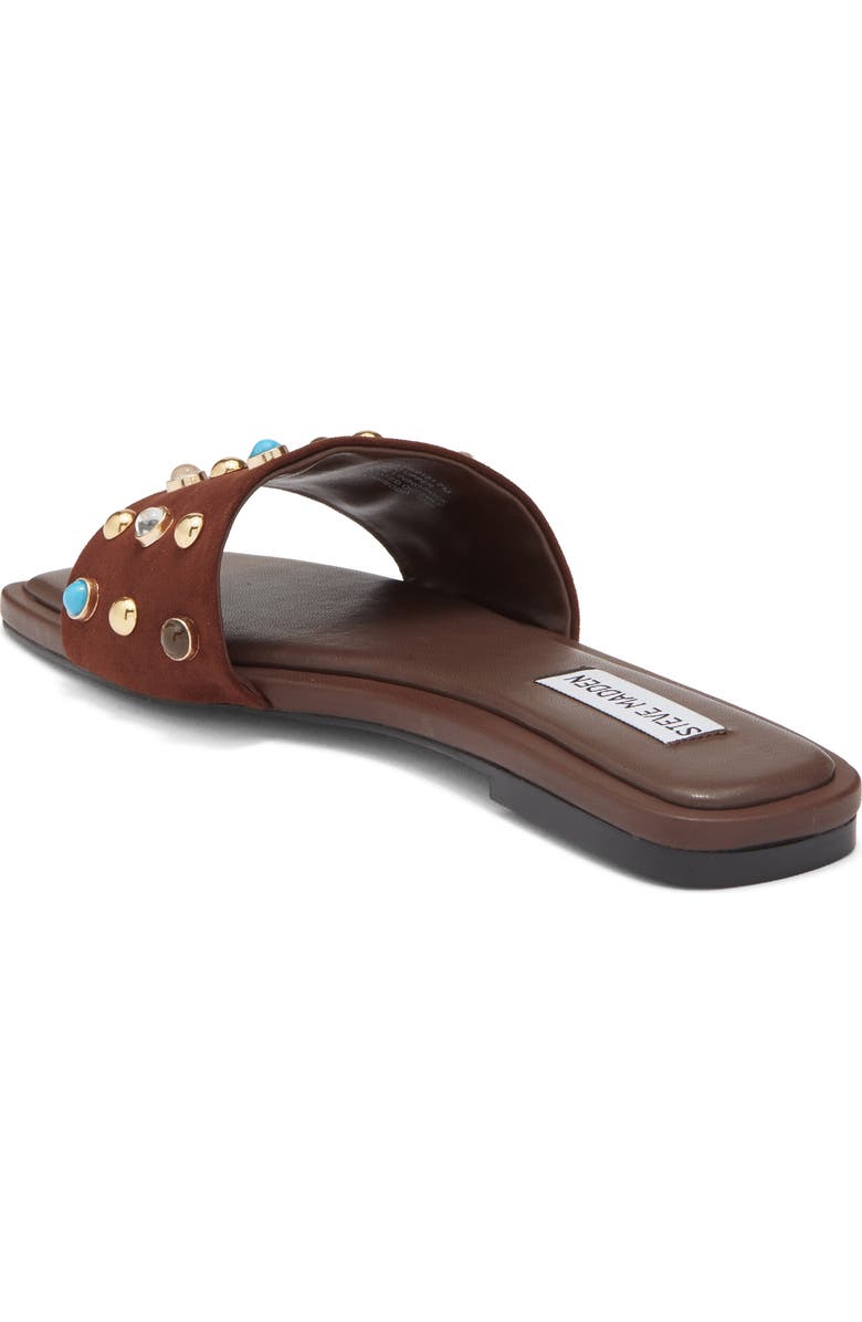Steve Madden Lettie Studded Slide Sandal, Alternate, color, Brown Suede