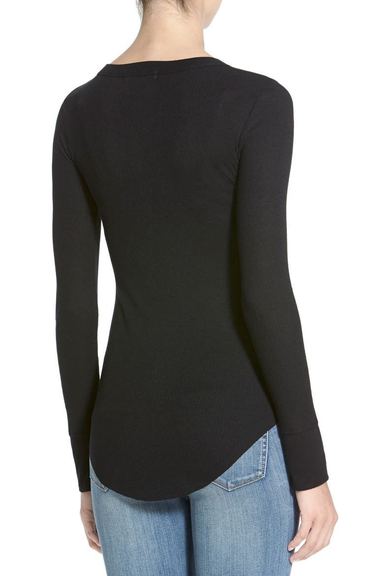 Long Sleeve Rib Tee, Alternate, color, BLACK