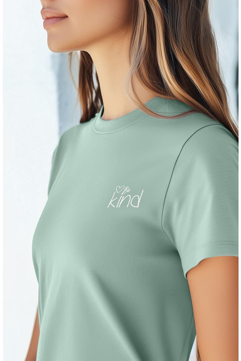 Be Kind Womens Relaxed Tee, Alternate, color, Dusty Blue