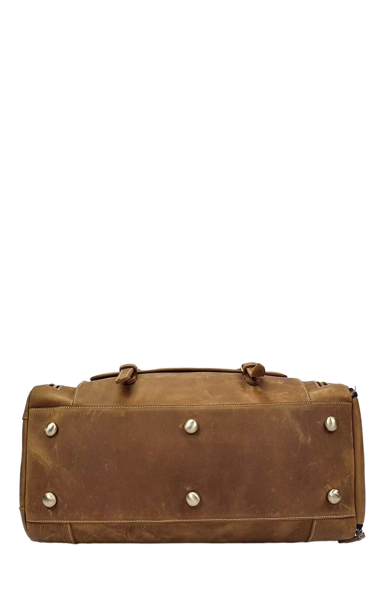 STEEL HORSE LEATHER The Bard Weekender | Handmade Leather Duffle Bag, Alternate, color, Dark Brown