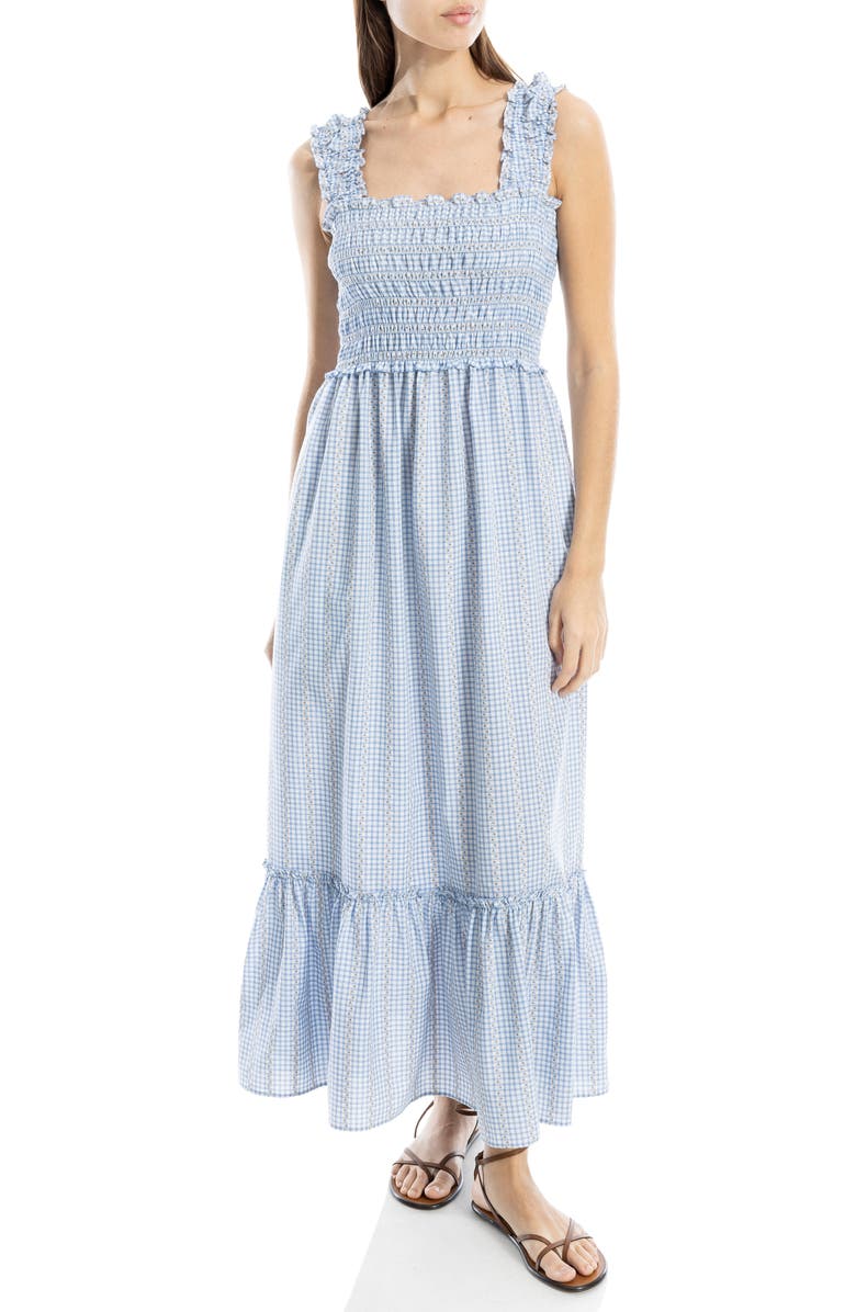 MAX STUDIO Wide Strap Smocked Maxi Dress, Main, color,