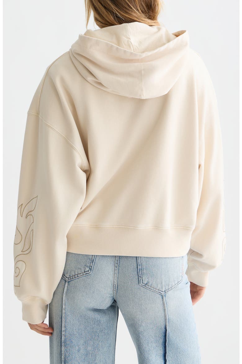 Washed Artwork Cotton Hoodie, Alternate, color, EGGNOG