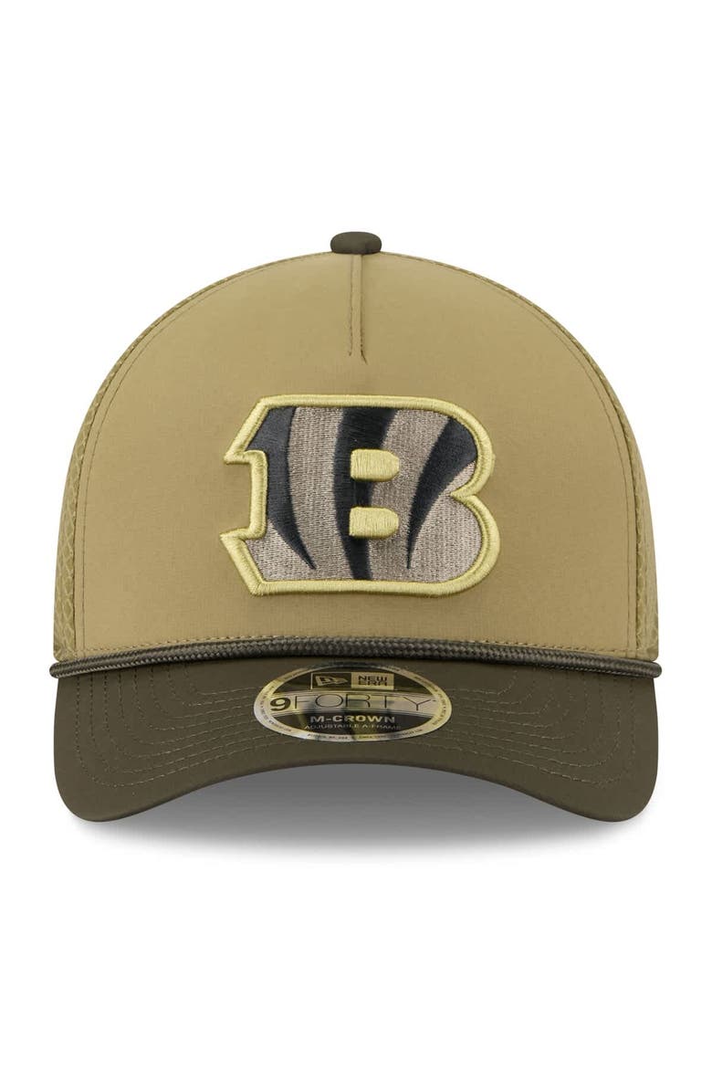 New Era Men's New Era Green Cincinnati Bengals 2025 Salute to Service 9FORTY A-Frame M-Crown Adjustable Hat, Alternate, color, Green