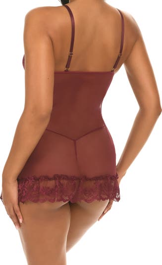 Valentine Soft Cup Babydoll Chemise & G-String Thong