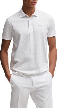 BOSS Paddy Geo Print Cotton Polo