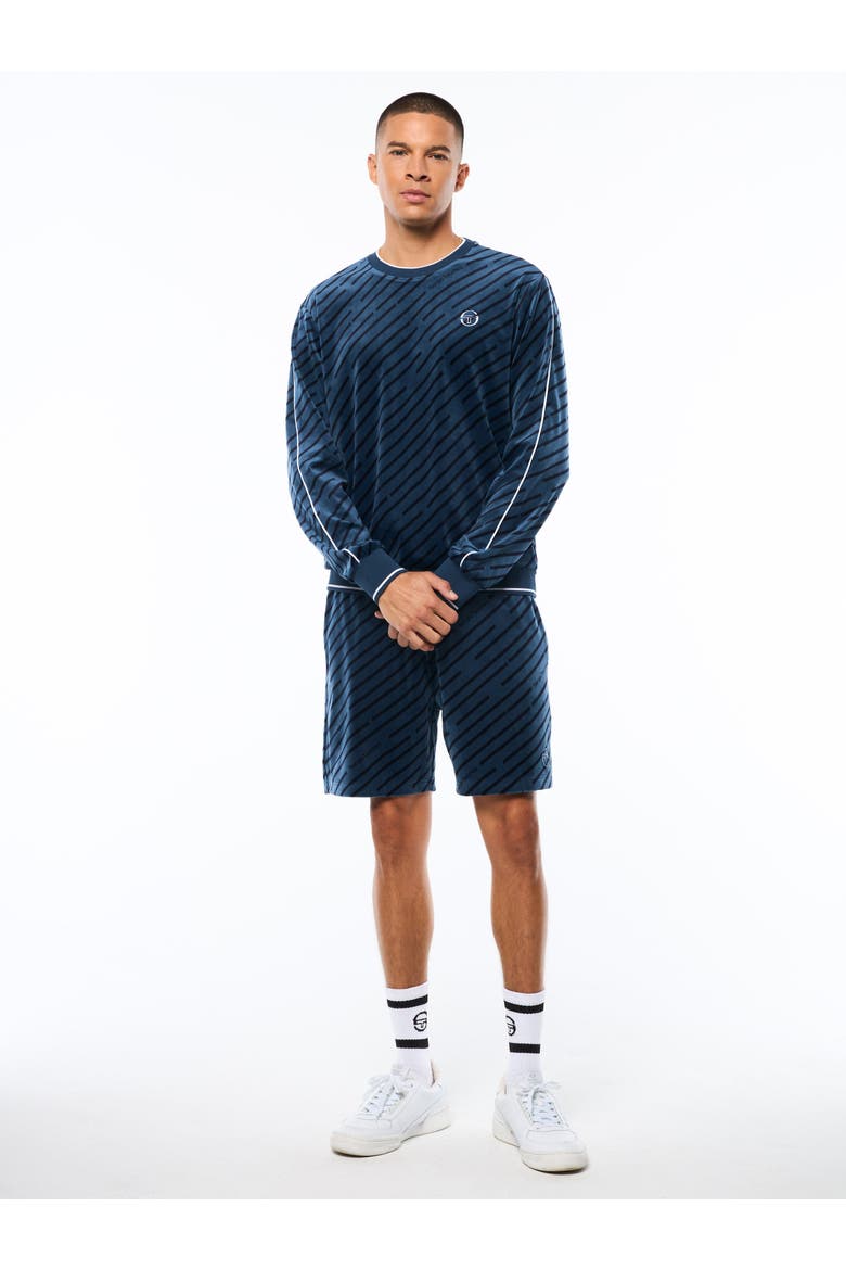 Obliquo Velour Crewneck, Alternate, color, KEY LARGO