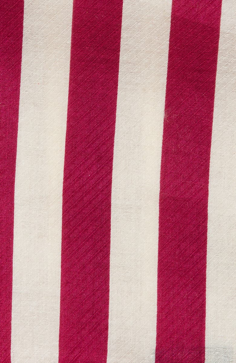 CLIFTON WILSON Fuchsia Stripe Silk Pocket Square, Alternate, color, Fuchsia