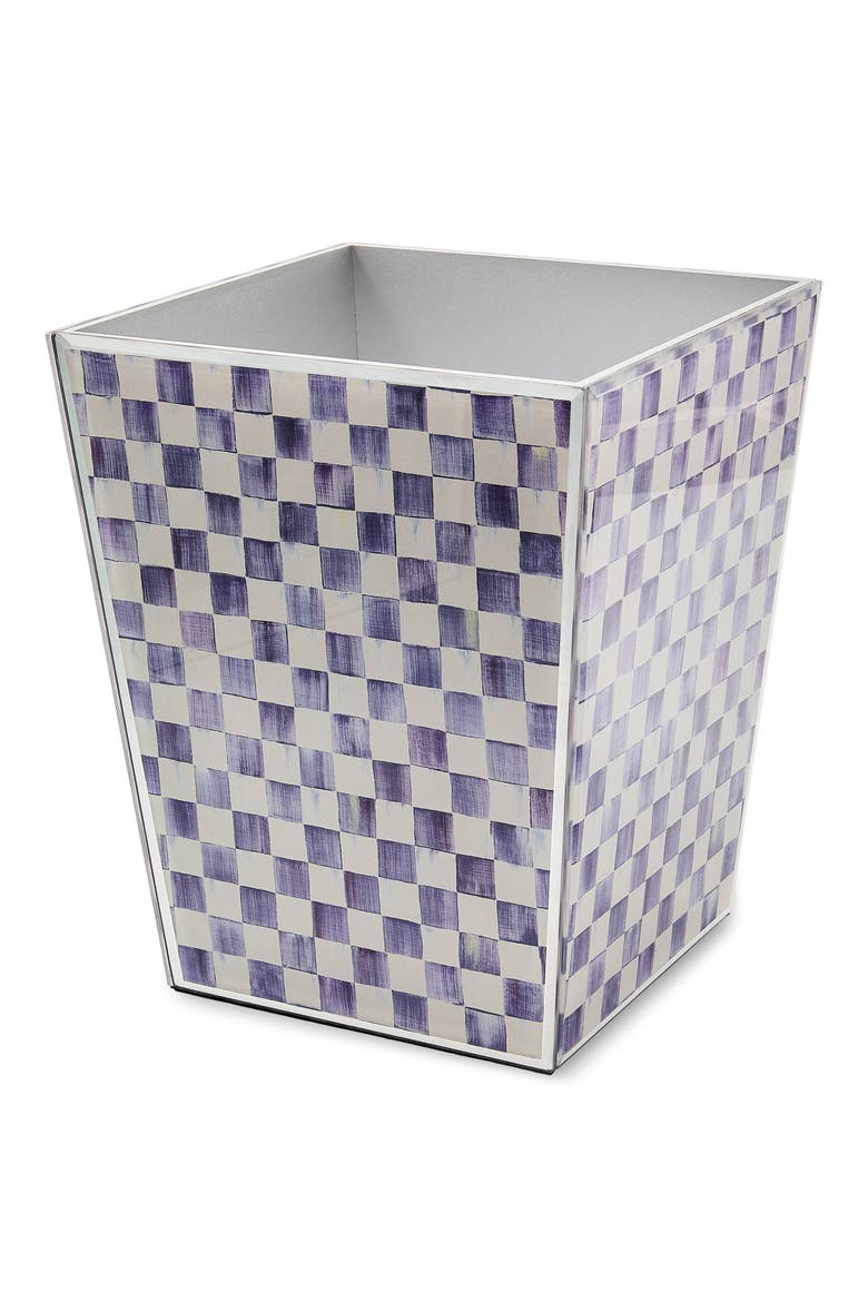 Violet Check Waste Bin, Main, color, VIOLET