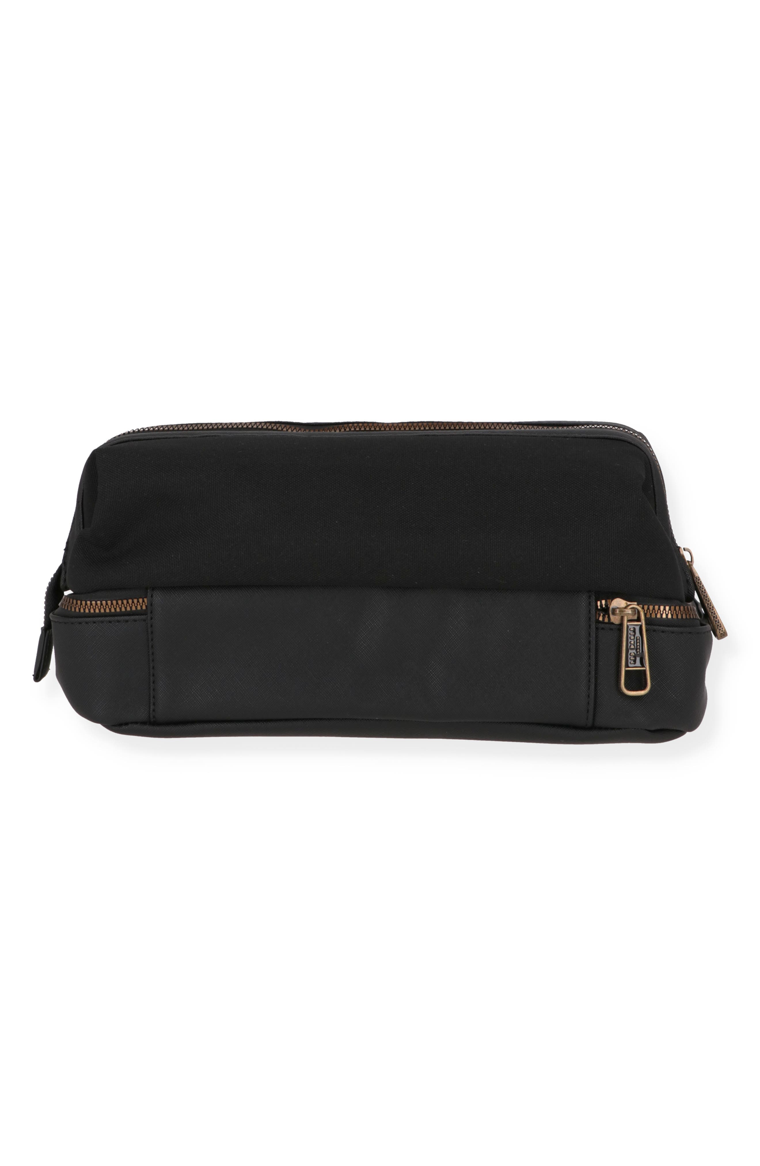 Ted Baker Faux Leather Toiletry Bag, Alternate, color, Black