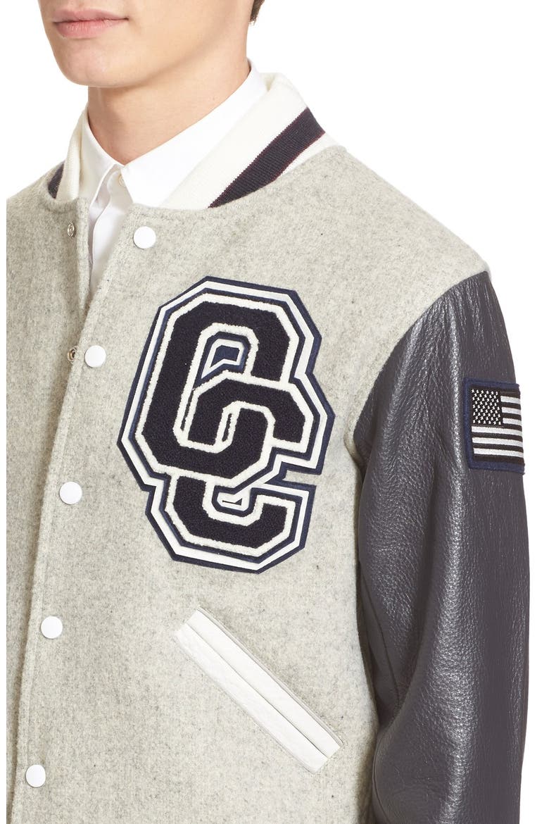 'OC Classic' Varsity Jacket, Alternate, color, LIGHT GREY MULTI