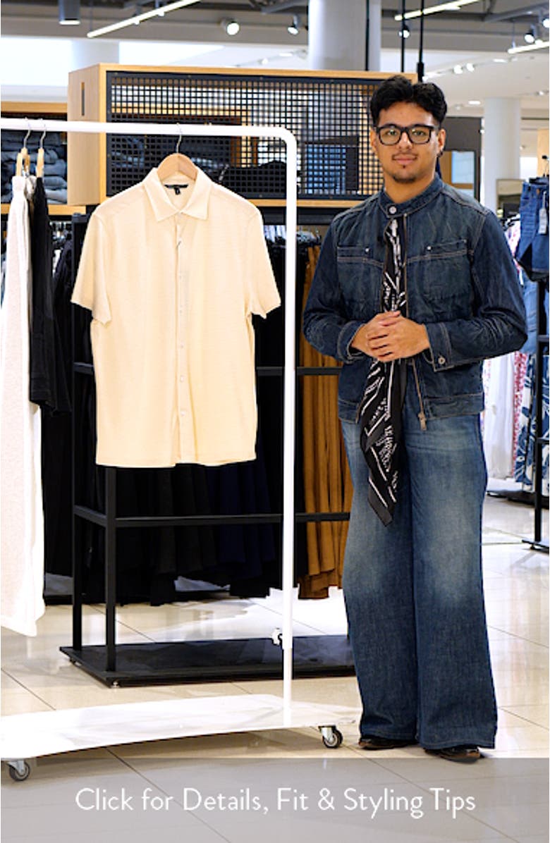 Irving Short Sleeve Sleeve Knit Button-Up Shirt, sales video thumbnail