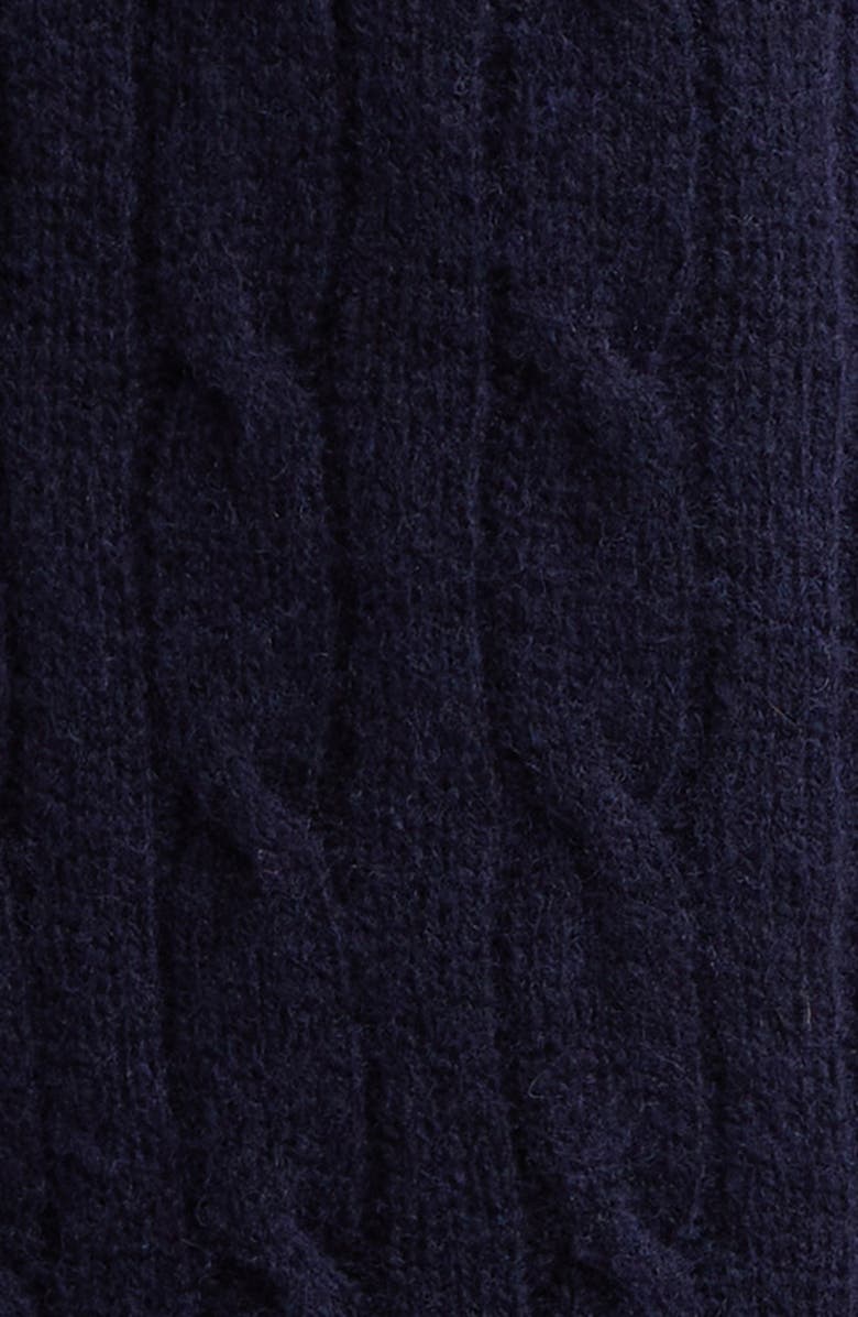 Drake's Brushed Shetland Wool Cable Knit Crewneck Sweater, Alternate, color, 