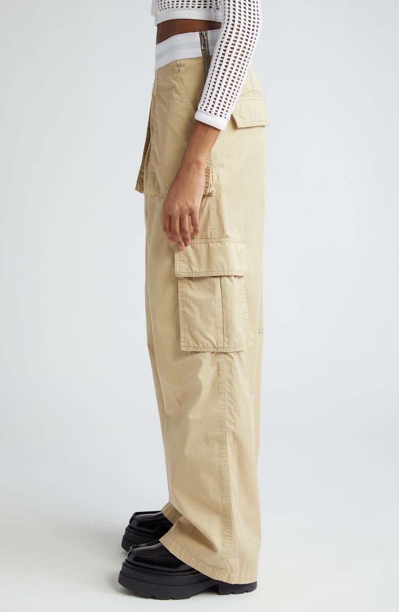 Alexander Wang Rave Logo Waist Cotton Cargo Pants, Alternate, color, 