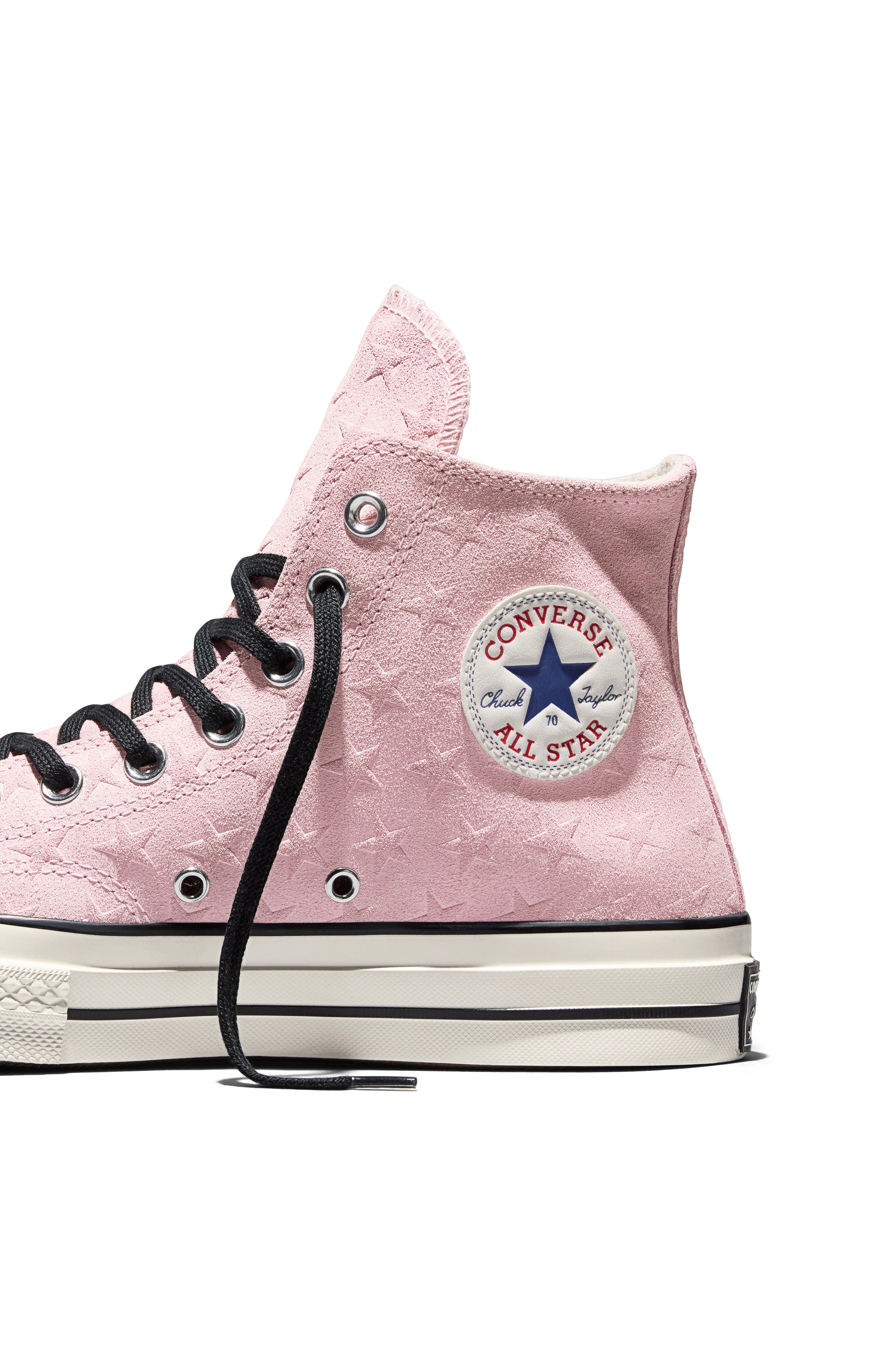 Converse Gender Inclusive Chuck 70 Stars Suede High Top Sneaker, Alternate, color, New Found Bloom/ Egret/ Black