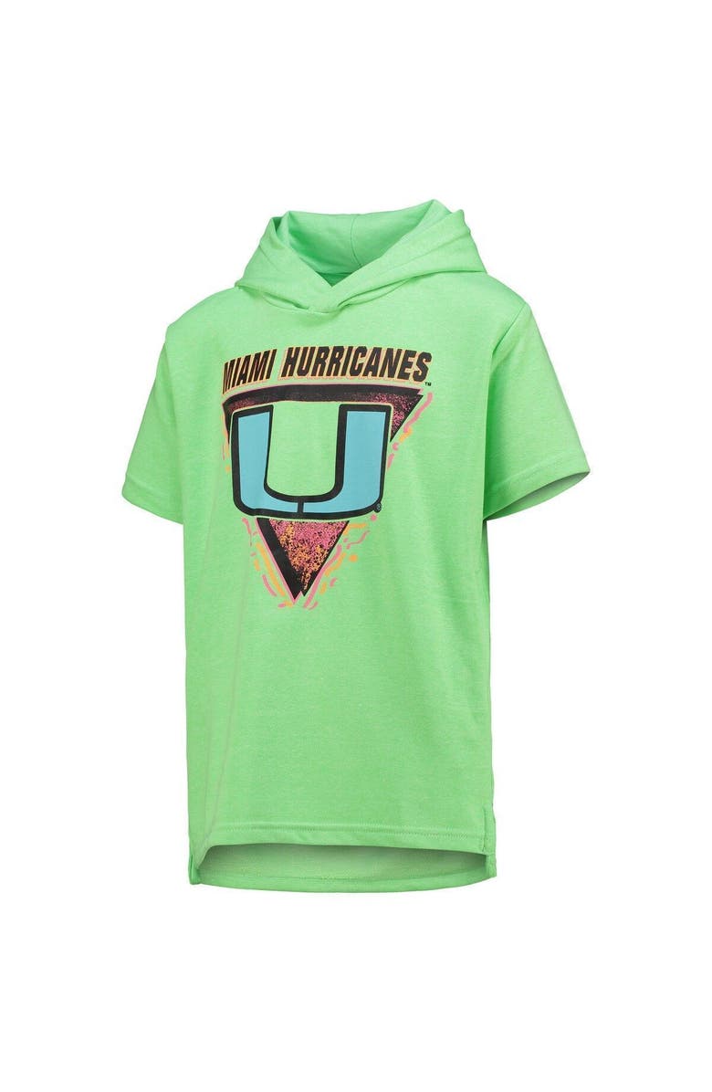 Outerstuff Youth Green Miami Hurricanes Game On Neon Daze Hoodie T-Shirt, Alternate, color, 