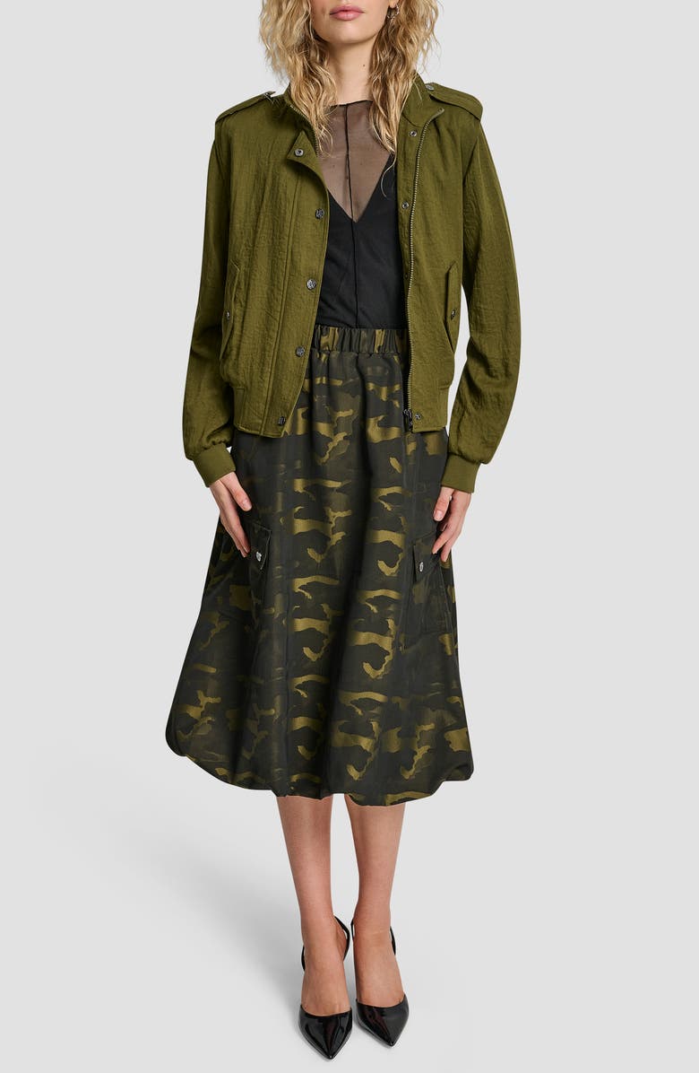 DKNY Twill Bomber Jacket, Alternate, color, Dark Olive