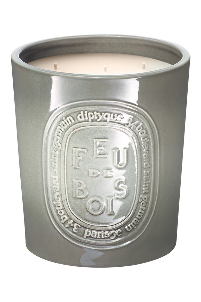 Feu de Bois (Fire Wood) Extralarge Scented Candle, Main, color, GREY VESSEL