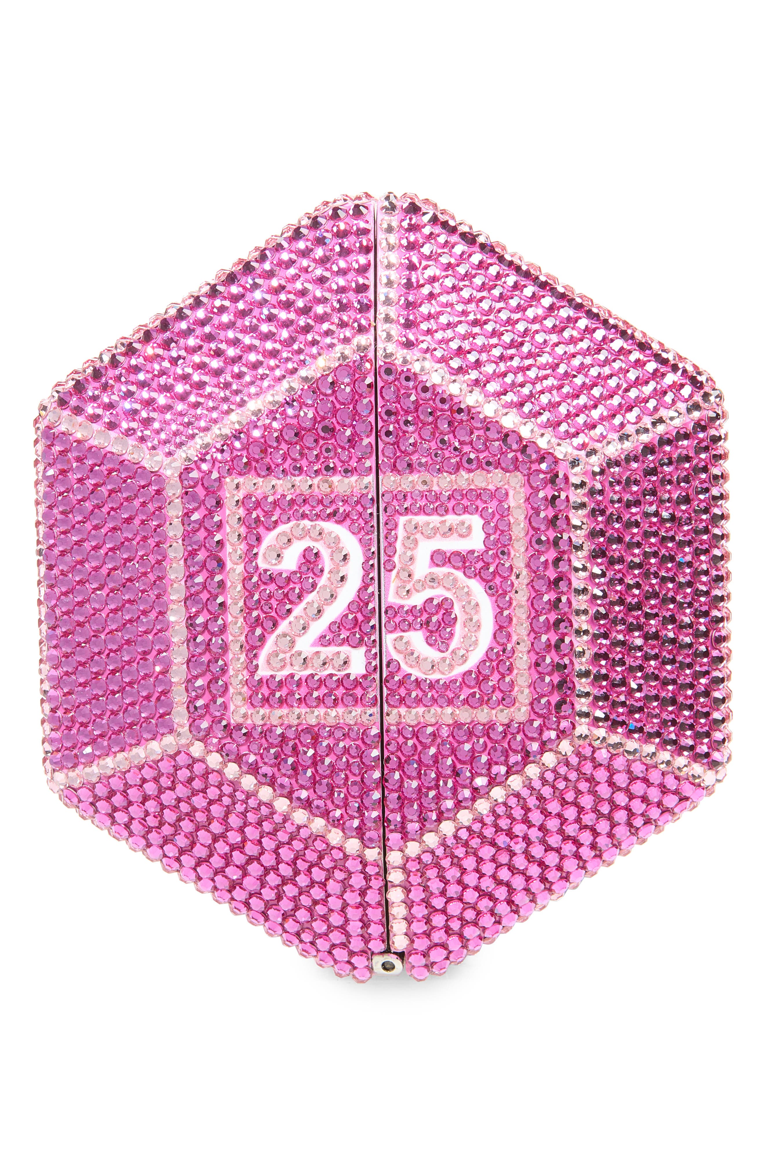 Dumbbell Crystal Clutch, Alternate, color, SILVER ROSE MULTI