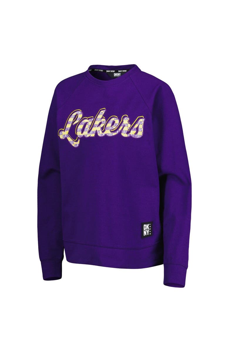 DKNY SPORT Women's DKNY Sport Purple Los Angeles Lakers Regina Raglan Pullover Sweatshirt, Alternate, color, Purple