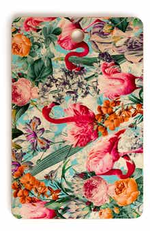 Deny Designs Burcu Korkmazyurek Floral and Flamingo VII Rectangle Cutting Board