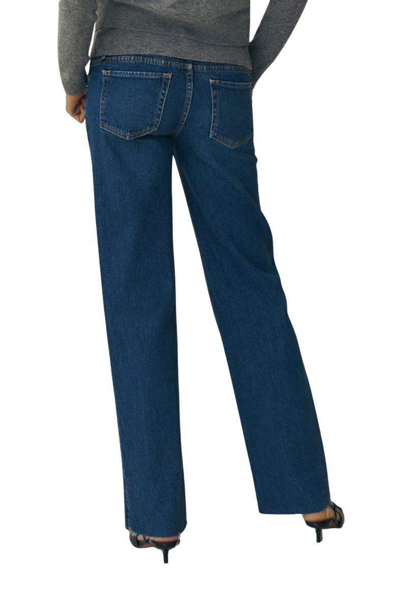 Over the Bump Raw Hem Wide Leg Maternity Jeans, Alternate, color, MEDIUM BLUE