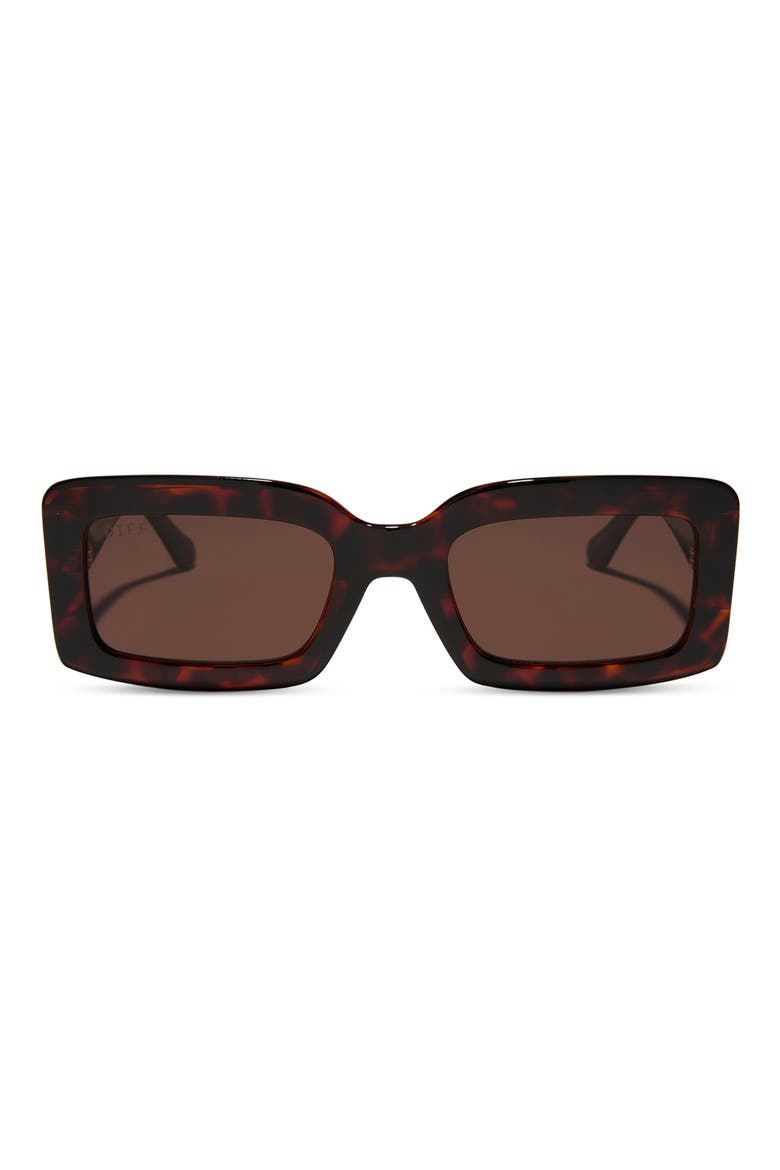 53mm Rectangle Sunglasses, Main, color, DARK TORTOISE