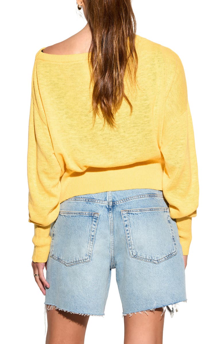 Spiritual Gangster Telepathetic Devon Off the Shoulder Sweater, Alternate, color, Sunkiss