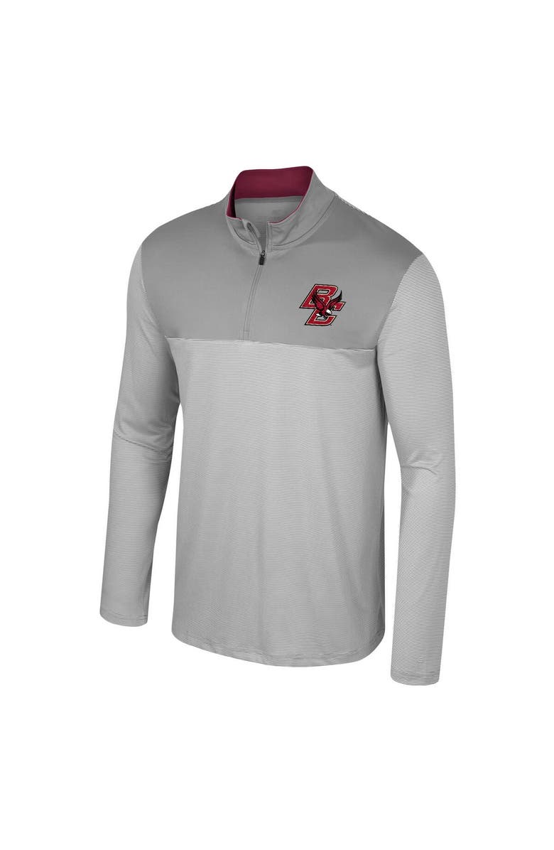 COLOSSEUM Men's Colosseum Gray Boston College Eagles Tuck Quarter-Zip Top, Alternate, color, 