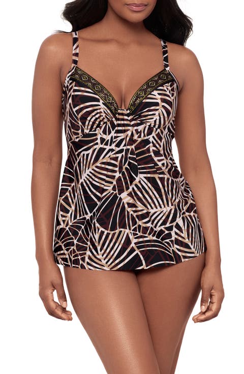 Let's Be Fronds Marina Underwire Skirted One-Piece Swimsuit